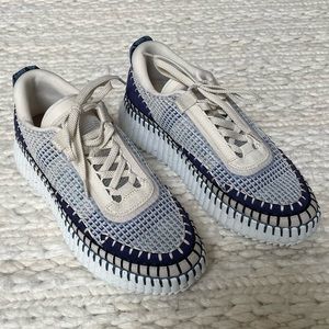 CHLOÉ NAMA SNEAKER - Blue, Size 38 (7.5 US)